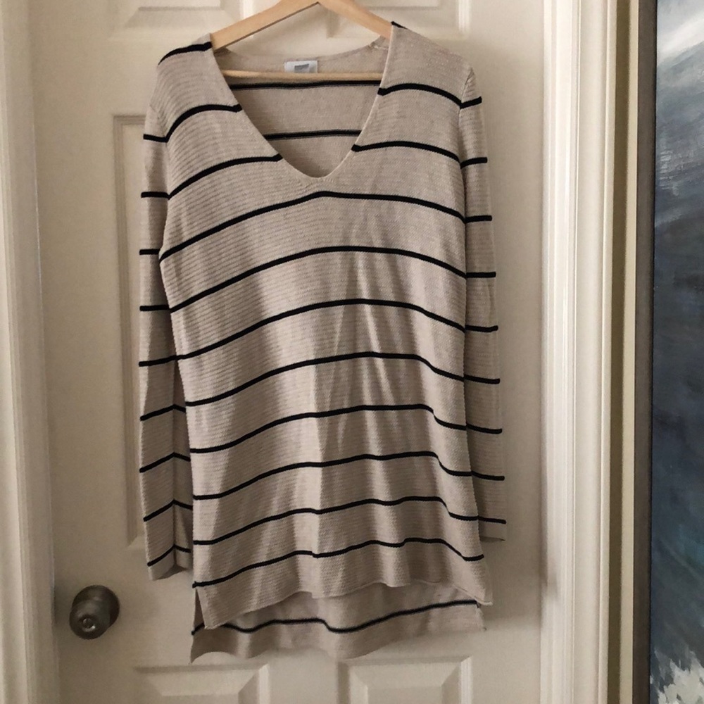 Old Navy Striped V neck tunic sweater